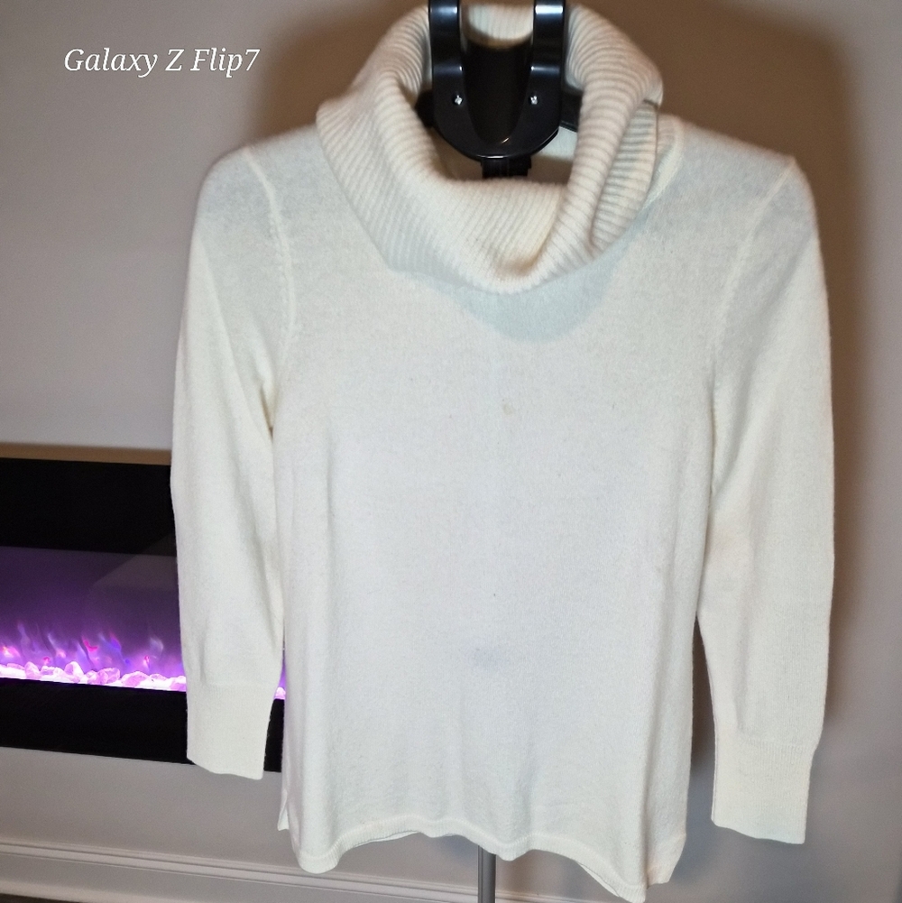 ​Talbots Petite Pure Cashmere Cowl Neck Sweater - Cream/Ivory 16P